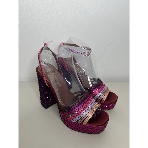 New Kurt Geiger Platform Heel Pink Multicolor Sparkle Women’s Size 38/7.5 - Picture 1 of 10